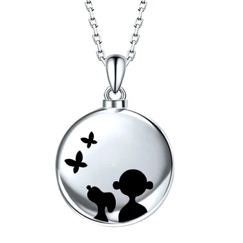 

StrollGirl 100% 925 sterling silver in my heart forever pendant cremation round casket dog necklace female commemorative jewelry