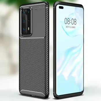 

30pcs/lot For Huawei P40 Pro+/Plus 5G Shockproof Case Soft Carbon Fiber Ultra Thin TPU Cover For Huawei Honor 9A