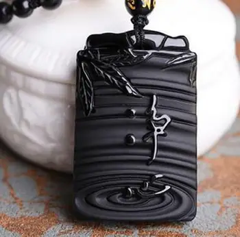 

Hand Carved Natural Obsidian Buddha Meditation Chinese Carved Pure Pendant Buddha Statue Lucky Necklace Pendant Gift