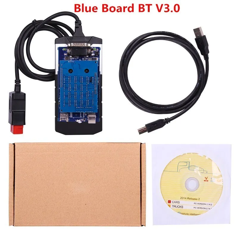 Универсальный OBD Автомобильный диагностический инструмент OBD2 сканер грузовик диагностический ВКН реле многоязычный код считыватель сканирующий инструмент зеленый/синий PCB - Цвет: Double Blue BT