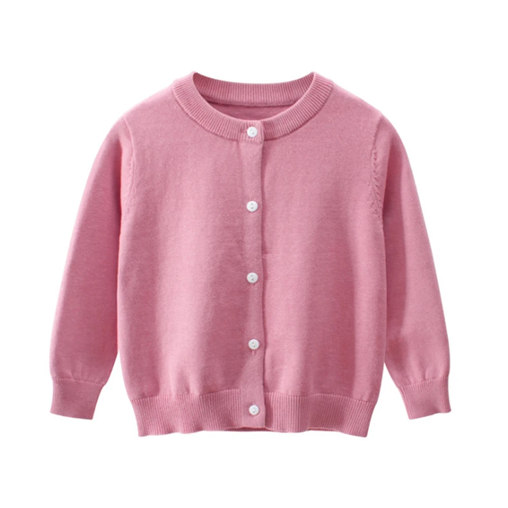 Хлопковый свитер для мальчиков и девочек; осенняя одежда для детей; зимний Мягкий Вязаный Кардиган; свитер; детская весенняя одежда; костюмы - Цвет: Pink