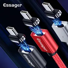 Магнитный зарядный кабель Essager usb type C для Xiaomi Mi 9 Oneplus 3A, кабель для быстрой зарядки type-C, кабель USB C, магнитное зарядное устройство