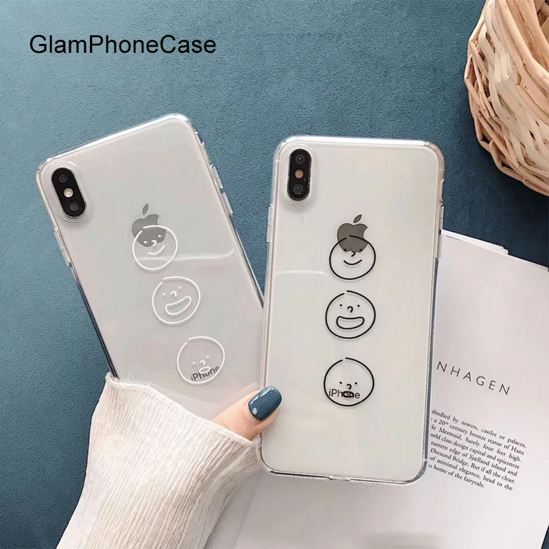 

GlamPhoneCase Cartoon Hand Drawn Lines Phone Case For iPhone X XS Max XR Soft Silicone Cover For iPhone 7 8 6 6s Plus Case