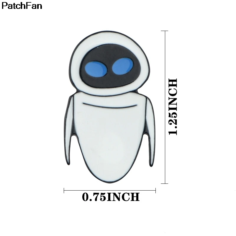 20pcs/lot Patchfan enamel pins robot EVE insignia para backpack clothes metal medal for bag shirt badges brooches decorate A2457