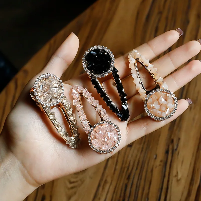 

1PC Luxury Top grade Water drill Colour disc Bangs Maiden Hair Clips Crystal Candy Color Duck Mouth Head Wear