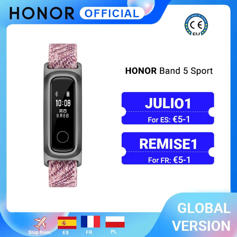 Умный спортивный баскетбольный монитор для бега Honor Band 5 2 режима ношения