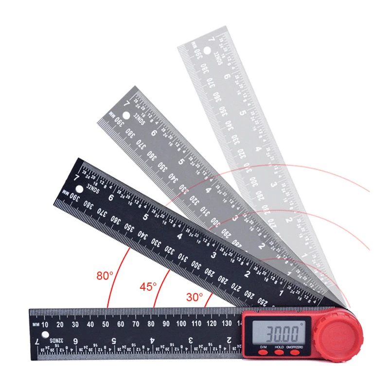 2 in 1 Digital Angle Ruler 0-200mm/0-300mm Level Ruler 360 degree Goniometer Electron Protractor Angle finder Measurement