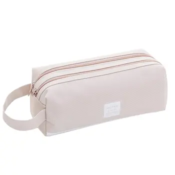 

Simple Large Capacity Pencil Case PU leather Triangle pen bag Stationery Storage Organizer Bag