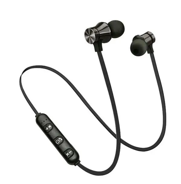 Цена по прейскуранту завода XT11 Беспроводная bluetooth 4,1 Магнитная гарнитура inear стерео спортивные наушники со встроенным микрофоном для мобильного телефона - Цвет: Черный