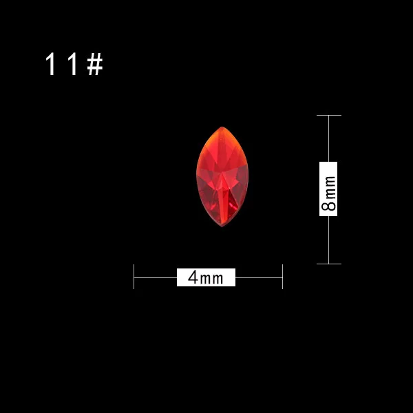 10 шт./упак. нейл-арта украшения камни с плоской задней частью Форма капли воды с украшением в виде кристаллов красная мозачиная Стекло Стразы для украшения аксессуары - Цвет: 11