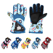 Зимние теплые перчатки для сноубординга, лыжные перчатки для мужчин, женщин, детей, зимние варежки, водонепроницаемые, для катания на лыжах, регулируемые, морозостойкие, лыжные перчатки для детей