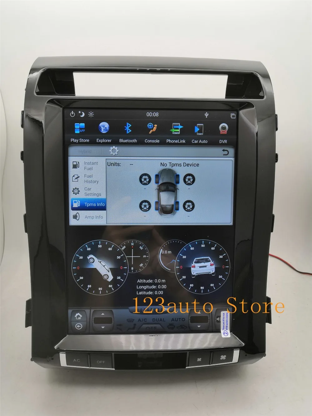 12,1 дюймов вертикальный Tesla стиль Android 8,1 PX6 автомобильный DVD gps плеер navi для TOYOTA LAND CRUISER LC200 2008- с dvd CARPLAY