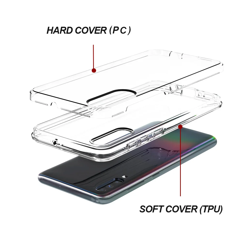 Новая одежда для маленькой девочки 2 в 1 прозрачные чехлы для samsung S10 плюс S10e Примечание 10 плюс A51 A71 M10 M20 M30 A20 A20e высокое качество чехол из поликарбоната+ ТПУ мягкий чехол