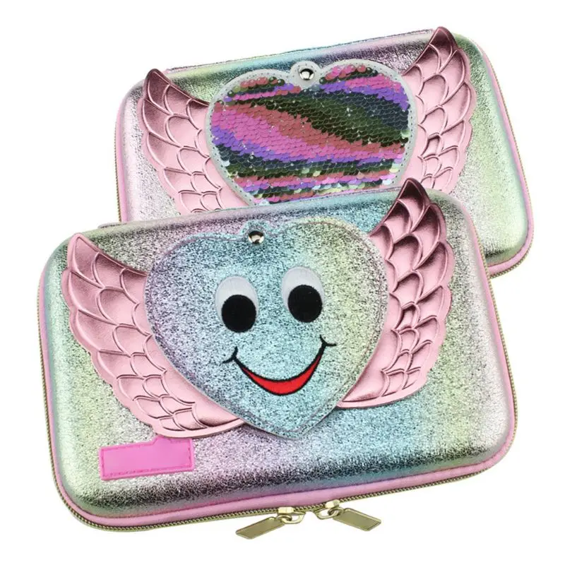 

Lovely Pen Box Girls School Mirror Pencil Case Stationery Bag Ribbon Sequin Storage Organizer