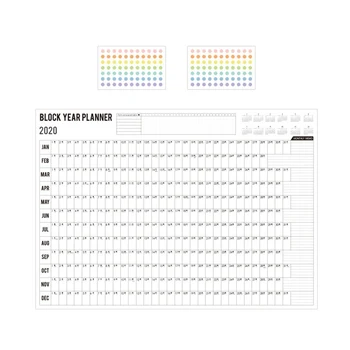 

2020 Yearly Calendar Year Planner Memo Organiser Annual Schedule Daily With Sticker Dots Wall Planner Stationery Office