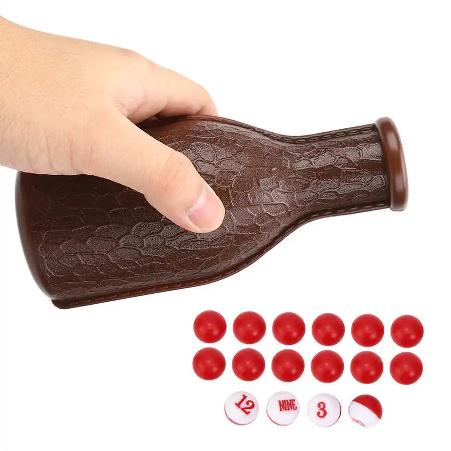 1 Set billiard shaker bottle with 16 numbered marbles dice box accessories billiard shaker bottle