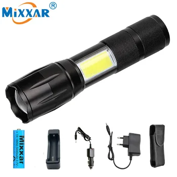 

ZK5 Powerful LED flashlight T6 COB Zoomable 4 modes Waterproof Torch For Camping Hking Flashlights Bike lamp lanterna