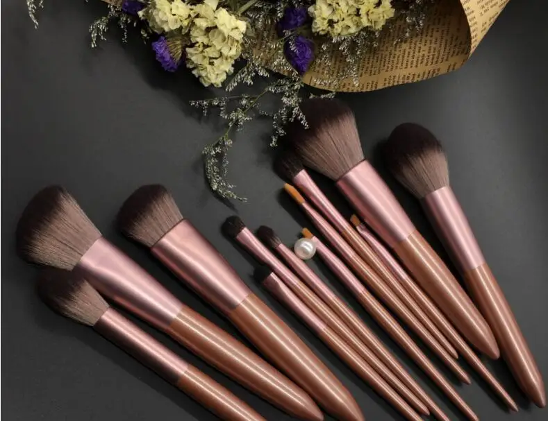 12 пьезas de pinceles de maquillaje, juegos, Maquiagem fundacion polvo rubor Cosmetica de sombra de ojos de las mujeres belleza