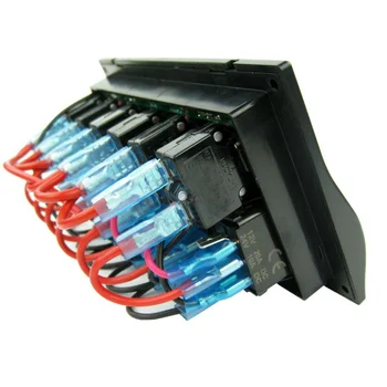 

Waterproof Switch Panel 6 Gang Boat Marine LED Indicator Circuit Breakers Pre-wired