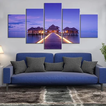

Maldives Soneva Gili Soneva Gili Vacation Hotel Tropical Landscape Canvas Paintings Wall Art Home Decor