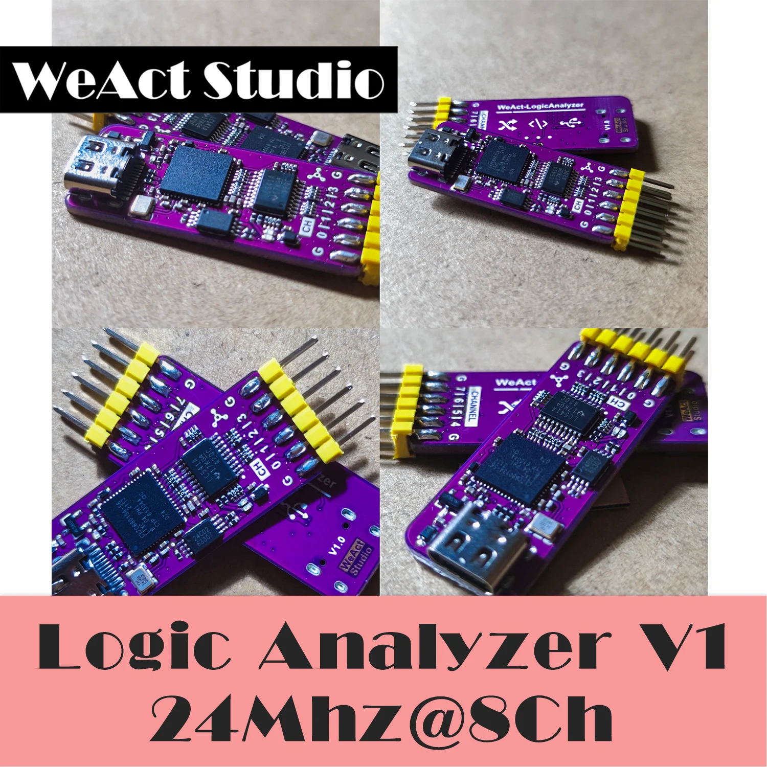 Weact Usb Analisador de Lógica Dla Mini 24mhz 8ch Canais Ferramenta de Depuração de Ferragem 5v Mcu Braço Fpga Depurador - Imagem 4