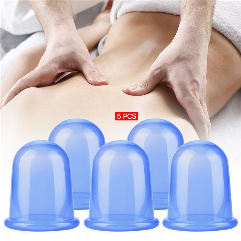 

5Pcs/set Vacuum Silicone Massage Helper Cans Chinese Facial Full Body Cupping Set Weight Loss Strong Suction Therapy Absorber