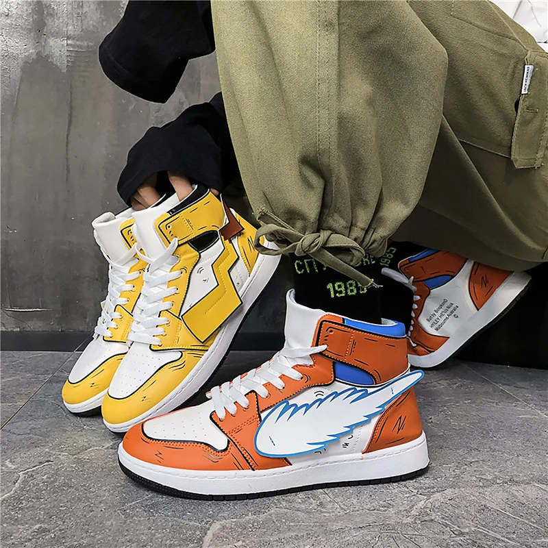 

Vulcanized Sneakers Mens Shoes High Top Sneaker Fashion Trainers PU Masculino Adulto Chaussure Homme Zapatillas Hombre Deportiva