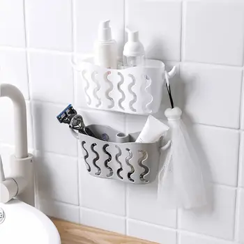 

Suction Cup Storage Rack Kitchen Sponge Tableware Sink Drain Basket Bathroom Toiletries Organizer Holder