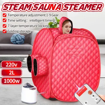 

2L Portable Steam Sauna Spa Room Home Beneficial Full Body Slimming Folding Detox Therapy Steam Fold Sauna Cabin Sauna Generator