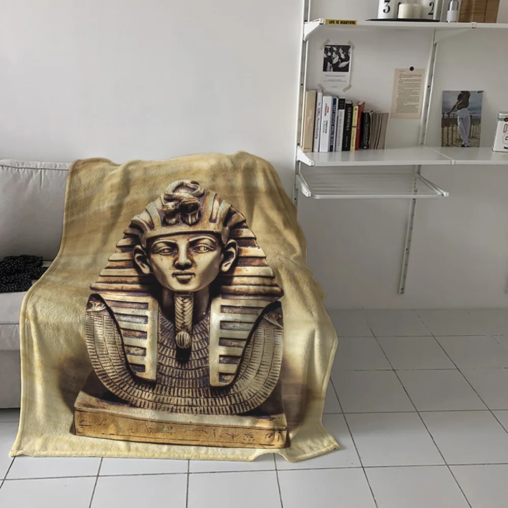 Египетское одеяло камень Фараон тутанхамен маска скульптура с Папирусом дизайн фона теплое одеяло из микрофибры