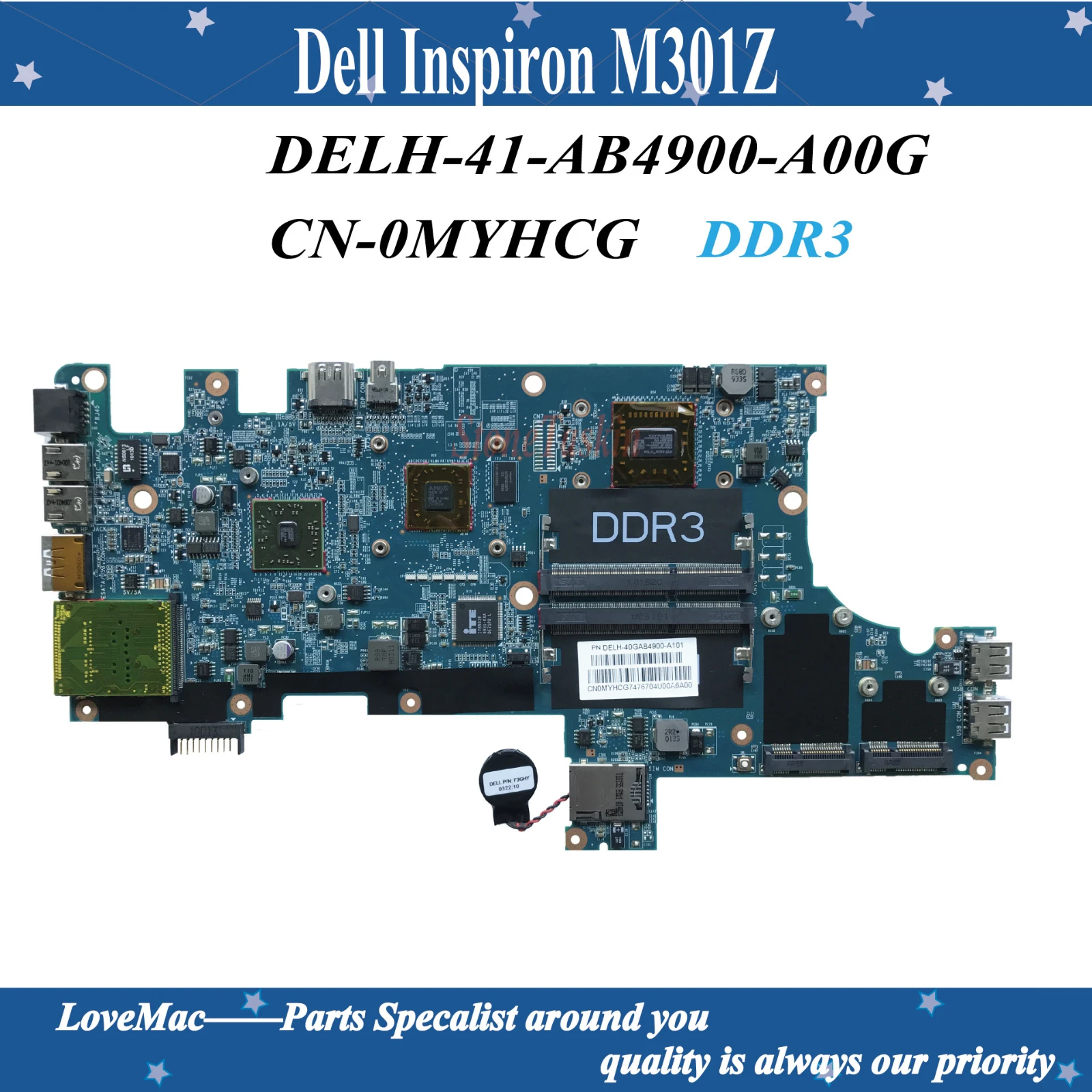 Высокое качество CN-0MYHCG для Dell Inspiron M301Z Материнская плата ноутбука DELH-41-AB4900-A00G MYHCG AMD
