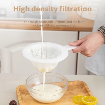 

80 Mesh Soybean Milk Filter Residue Juice Filter Reusable Nylon Super Fine Colander Sieve Strainer Household Kitchen Gadget Tool
