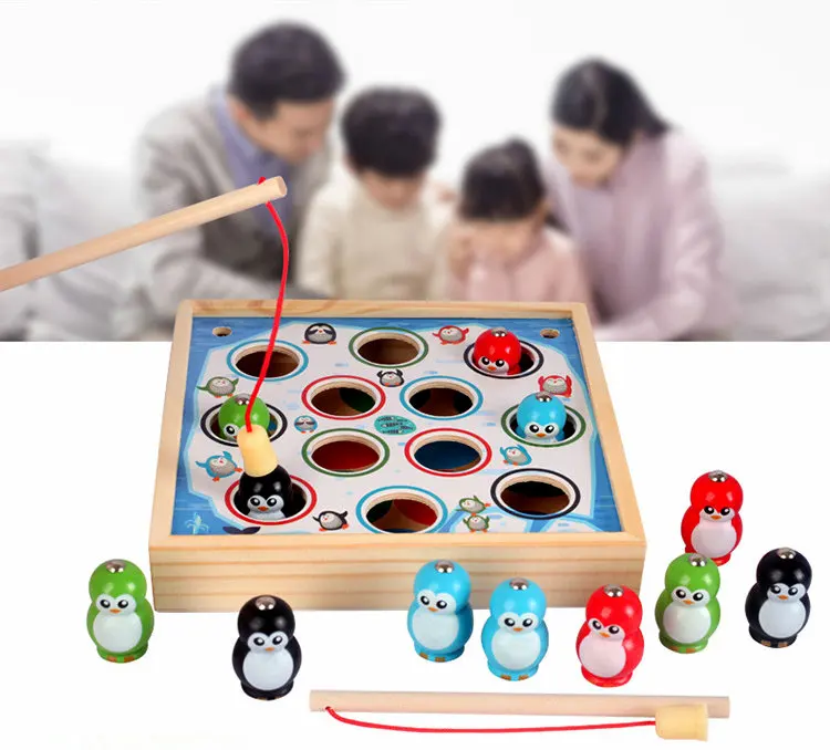 Магнитные игрушки для рыбалки catch penguin новые деревянные 12 дюймов куклы пингвинов