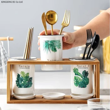 

Nordic Ceramic Chopsticks Drain Rack Household Ceramic Chopstick Holder Storage Storage Tableware Chopstick Cage Large Capacity