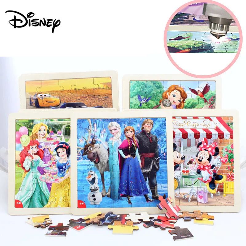 Диско-пазл Nisufia принцесса Микки лед снег 25 лазерных ремесел деревянная