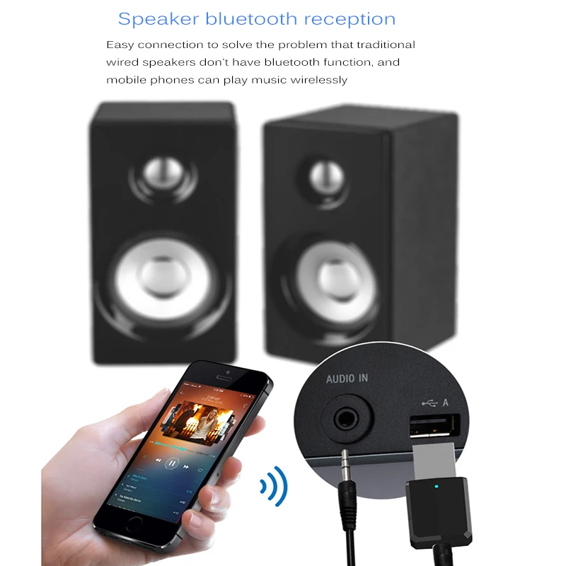 Bluetooth приемник 5,0 USB Bluetooth передатчик ТВ-приемник Мини 2 в 1 3,5 мм AUX аудио беспроводной адаптер ключ для автомобиля комплект для ПК