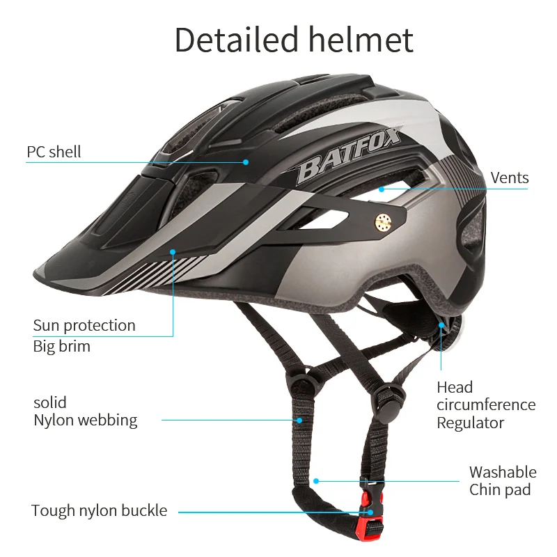 BATFOX helmet cycling 2023 MTB bicycle helmets men women Integrally-molded  Mountain Road Capacete Ciclismo casco bicicleta