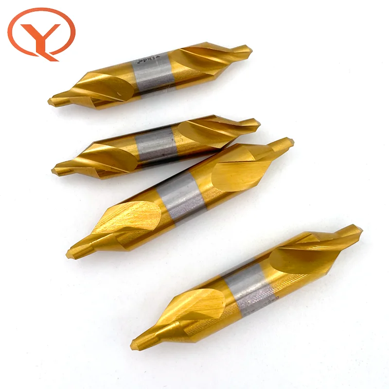 

QIYE Coated Center Drill Bit 1.0-5.0mm TiN HSS Metalworking Hole Drill 60 Degrees Combined Drill Bit Solid Carbide spot drills