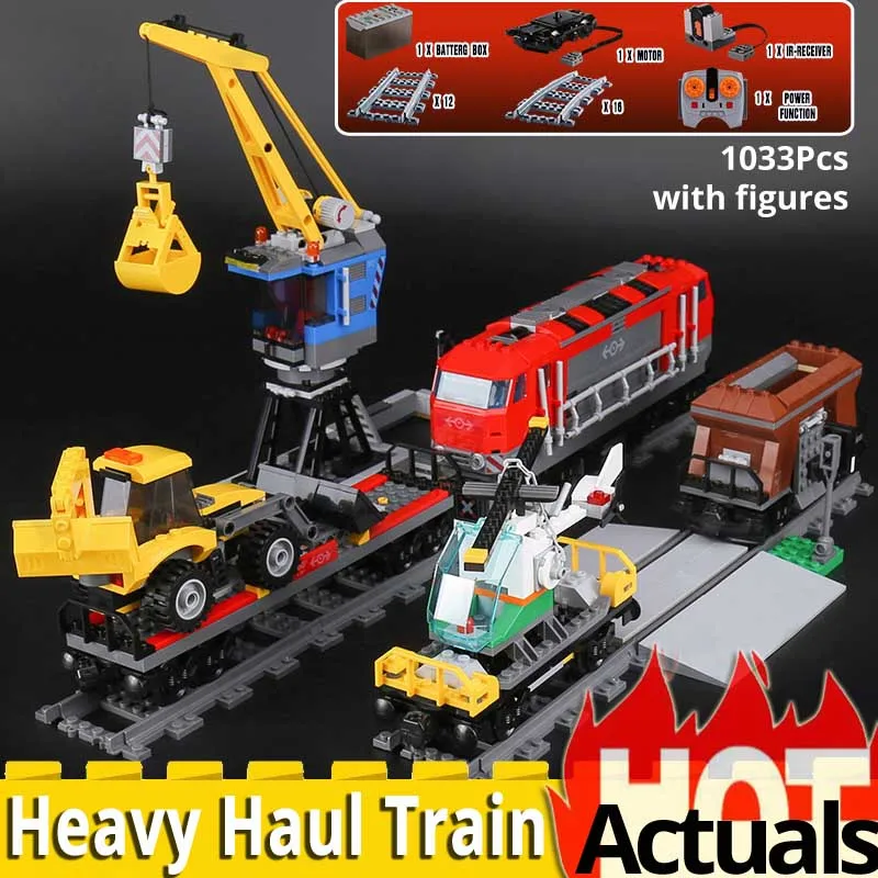 

legoinglys CITY 02009 The Heavy haul Train track Set model building kit Blocks Bricks Educational DIY Toys Christmas Gifts 60098