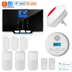 Tuya – système d'alarme de sécurité intelligent, wi fi, GSM, fonctionne avec Alexa, détecteur de mouvement domestique anti cambriolage, détecteur de fumée, capteur de porte fenêtre, Kit de contrôle avec application 