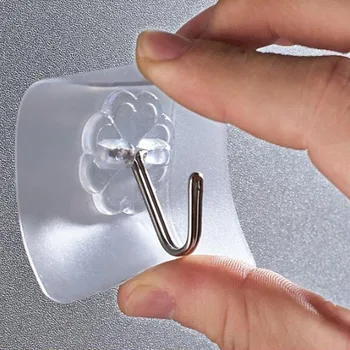 

6pcs Hanger Hook Suction Cup Adhesive Wall Vacuum Sucker Heavy Bathroom TransparentLoad Rack Stainless Steel kitchen tools