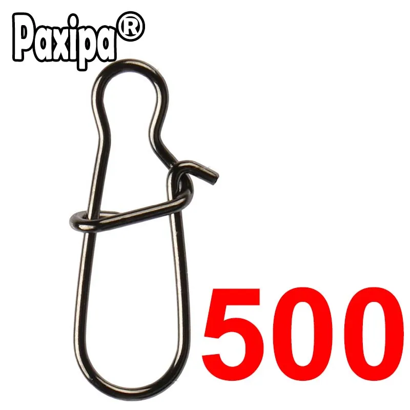 Broches de pesca de acero inoxidable, Clips de cierre, accesorios de conector de seguridad, aparejos para señuelos, ganchos, 500 Uds.