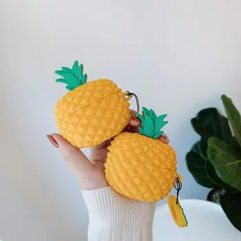 

Fresh Pineapple Silicone Case Soft Protective Cover with Lanyard for Airpods Pro 95AF