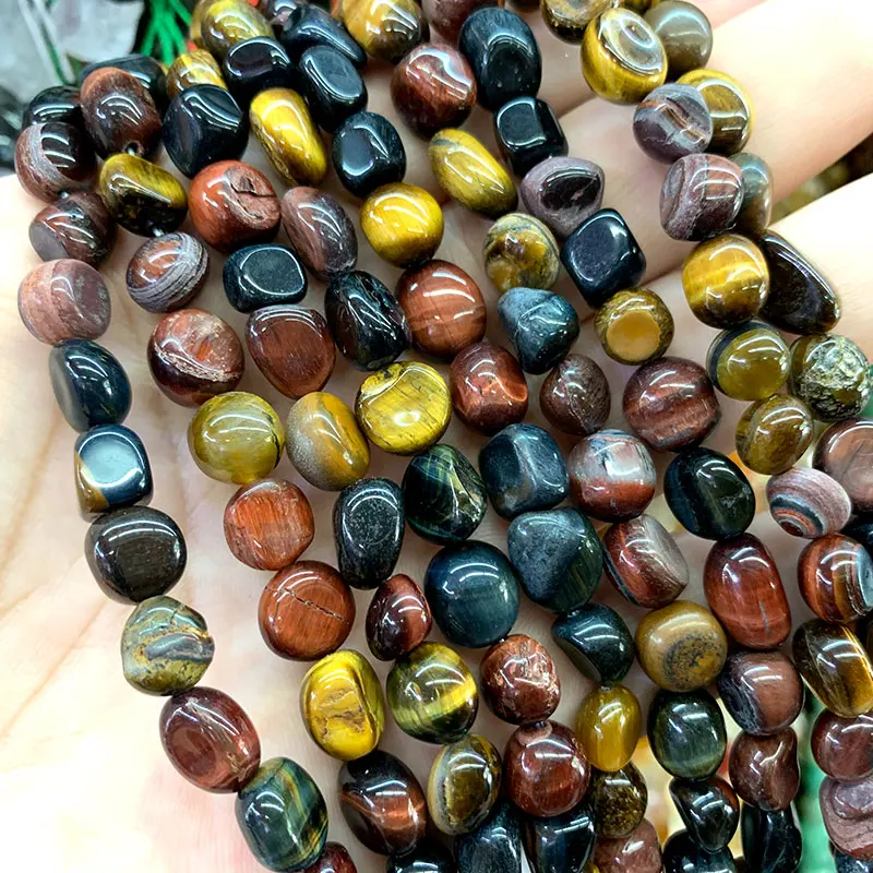 8-12 мм натуральные Агаты гранат Амазонит жады аметисты Выгравированные бусины для самостоятельного изготовления ювелирных изделий браслет ожерелье - Цвет: mix color tiger eye