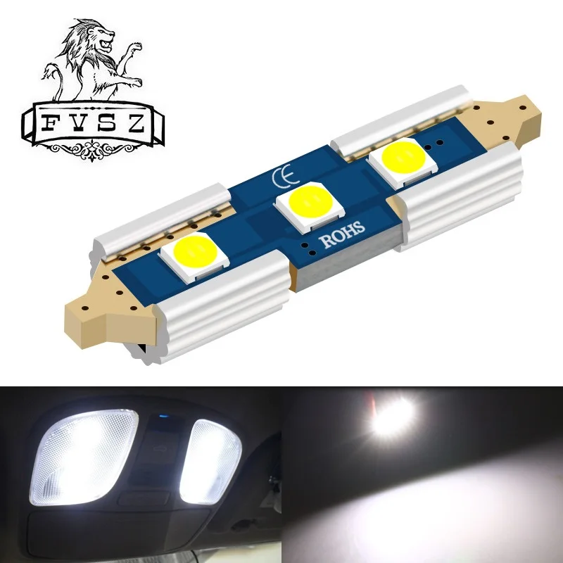 2 шт. Festoon 31mm светодиодный 3 SMD 6500k автомобильные лампы для чтения 3030 белый