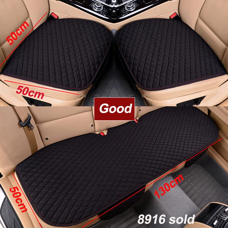 Car Seat Cover Four Seasons Front Rear Flax Cushion Breathable Protector Mat Pad