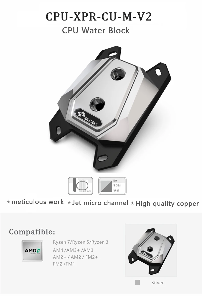 bykski Water Cooler for RYZEN3600 RyzenAM3/AM4 TR4