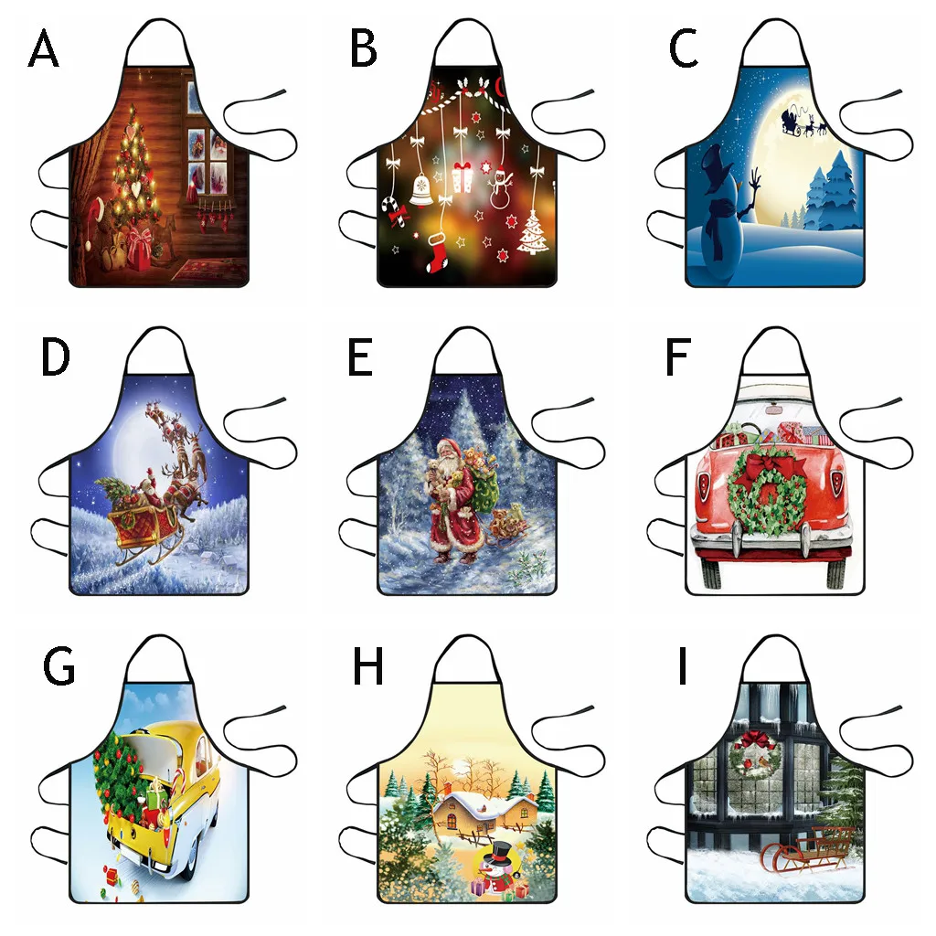 Christmas Decoration Waterproof Apron Kitchen Aprons Dinner Party Apron Woman Pinafore Cooking Baking Party Cleaning Aprons