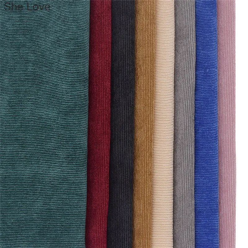 

She Love Embossed Stripes Velvet Fabric Sewing Cloth Garments DIY Handmade Materials Craft Making Accessories