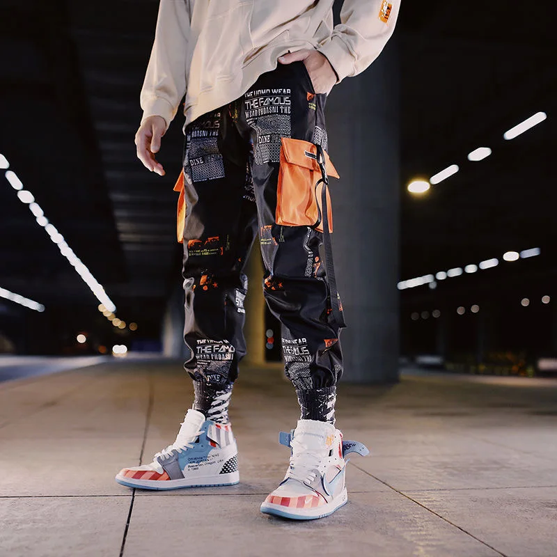 2021 Men Spring Autumn Hip Pop Pencil Pants Trousers Streetwear Hombre Cargo Ripped Sweatpants Joggers Long Harem Homme | Мужская одежда